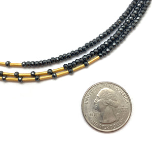 Gold Faceted Hematite Layered Collar-Necklaces-Bernd Wolf-Pistachios