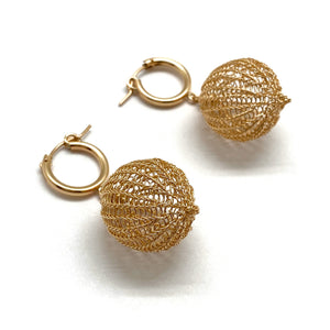 Gold Fill Bulb Huggies-Earrings-Sowon Joo-Pistachios