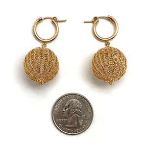 Gold Fill Bulb Huggies-Earrings-Sowon Joo-Pistachios