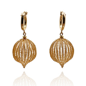 Gold Fill Bulb Huggies-Earrings-Sowon Joo-Pistachios