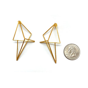 Gold Geometric Statement Earrings-Earrings-Veronika Majewska-Pistachios