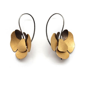 Gold Hanging Orchid Earrings-Earrings-Anna Krol-Pistachios