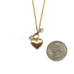 Gold Heart and Arrow Toggle Pendant-Necklaces-Rachel Quinn-Pistachios