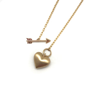 Gold Heart and Arrow Toggle Pendant-Necklaces-Rachel Quinn-Pistachios