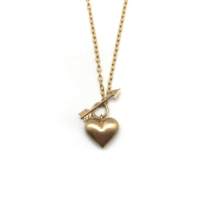 Gold Heart and Arrow Toggle Pendant-Necklaces-Rachel Quinn-Pistachios