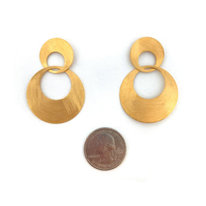 Gold Interlocking Circle Earrings - Large-Earrings-Heather Guidero-Pistachios