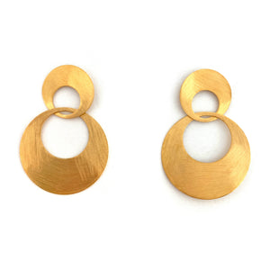 Gold Interlocking Circle Earrings - Large-Earrings-Heather Guidero-Pistachios