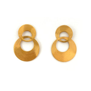 Gold Interlocking Circle Earrings - Small-Earrings-Heather Guidero-Pistachios