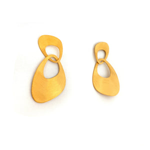 Gold Interlocking Triangular Earrings - Large-Earrings-Heather Guidero-Pistachios