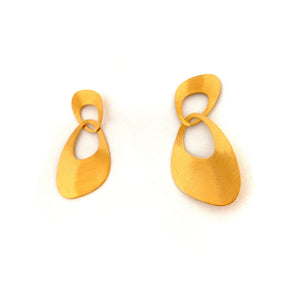 Gold Interlocking Triangular Earrings - Large-Earrings-Heather Guidero-Pistachios