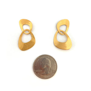 Gold Interlocking Triangular Earrings - Small-Earrings-Heather Guidero-Pistachios