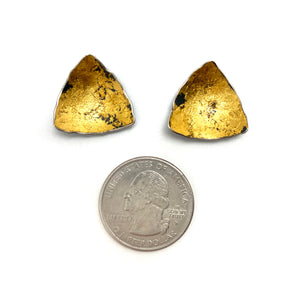 Gold Leaf Triangle Studs-Earrings-So Young Park-Pistachios