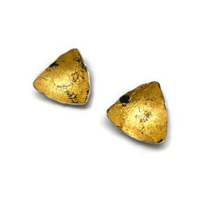 Gold Leaf Triangle Studs-Earrings-So Young Park-Pistachios