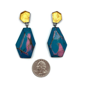 Gold Leaf and Wood Earrings-Earrings-Cristina Zani-Pistachios