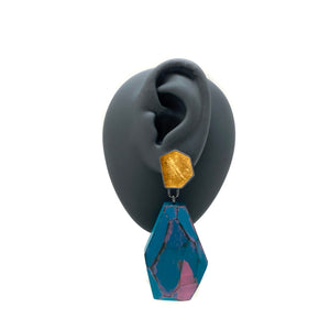 Gold Leaf and Wood Earrings-Earrings-Cristina Zani-Pistachios