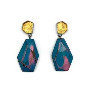 Gold Leaf and Wood Earrings-Earrings-Cristina Zani-Pistachios