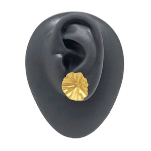 Gold Lotus Leaf Earrings-Earrings-Petra Class-Pistachios