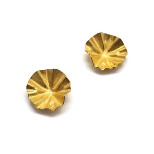 Gold Lotus Leaf Earrings-Earrings-Petra Class-Pistachios