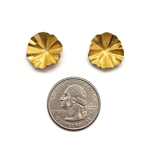 Gold Lotus Leaf Earrings-Earrings-Petra Class-Pistachios