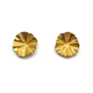 Gold Lotus Leaf Earrings-Earrings-Petra Class-Pistachios