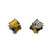 Gold Mixed Square Studs-Earrings-So Young Park-Pistachios