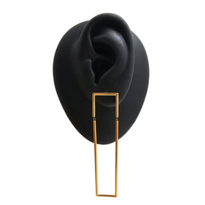 Gold Rectangle Hinge Earrings