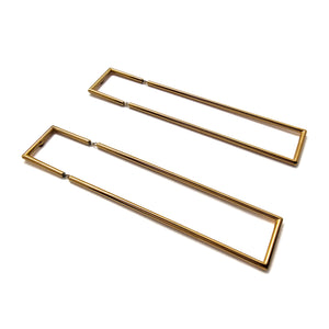 Gold Rectangle Hinge Earrings