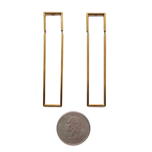 Gold Rectangle Hinge Earrings