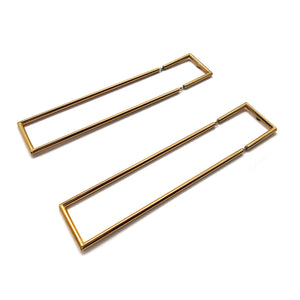 Gold Rectangle Hinge Earrings