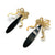 Gold Ribbon Drop Earrings-Earrings-Ashley Buchanan-Pistachios