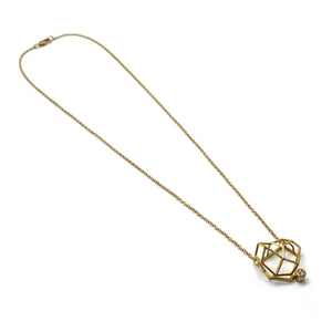 Gold Rock Structure Necklace-Necklaces-Liaung-Chung Yen-Pistachios