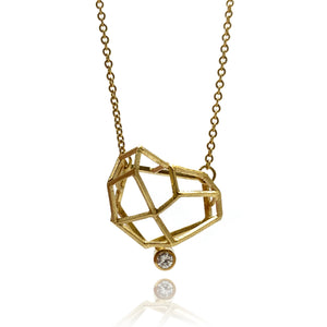 Gold Rock Structure Necklace-Necklaces-Liaung-Chung Yen-Pistachios