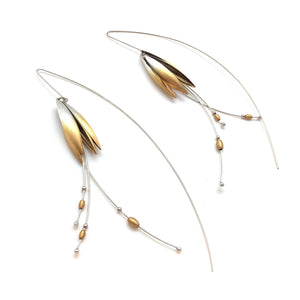 Gold Shoulder Duster Earrings-Earrings-Marcin Tyminski-Pistachios