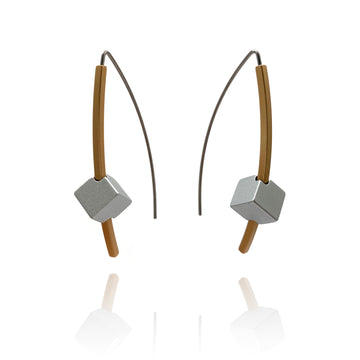 Gold & Silver Cube Earrings