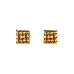 Gold Square Earrings-Earrings-Ryungjae Jung-Pistachios