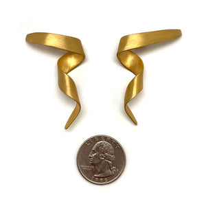 Gold Twirl Earrings-Earrings-Theodora Daraklitsa-Pistachios