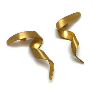 Gold Twirl Earrings-Earrings-Theodora Daraklitsa-Pistachios
