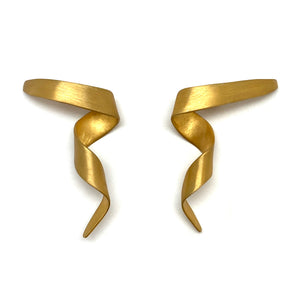 Gold Twirl Earrings-Earrings-Theodora Daraklitsa-Pistachios
