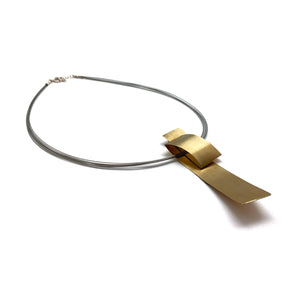 Gold Twist Ellipse Necklace-Necklaces-Kacper Schiffers-Pistachios