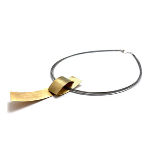Gold Twist Ellipse Necklace-Necklaces-Kacper Schiffers-Pistachios