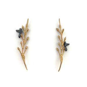 Gold Vermeil Branch & Bird Earrings-Earrings-Lisa Cimino-Pistachios