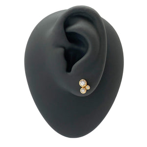 Gold Vermeil CZ Cluster Studs-Earrings-Manuela Carl-Pistachios
