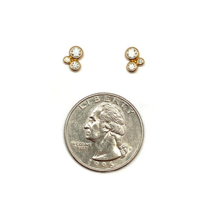Gold Vermeil CZ Cluster Studs-Earrings-Manuela Carl-Pistachios