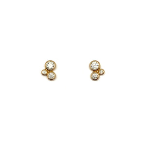 Gold Vermeil CZ Cluster Studs-Earrings-Manuela Carl-Pistachios