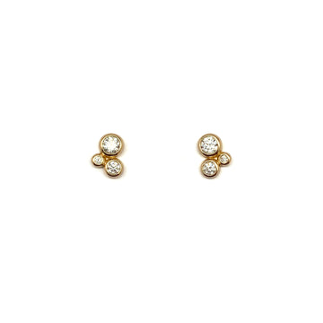 Gold Vermeil CZ Cluster Studs