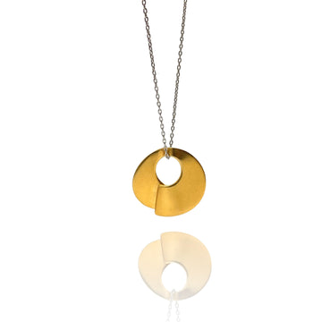 Gold Vermeil Circle Pendant Necklace