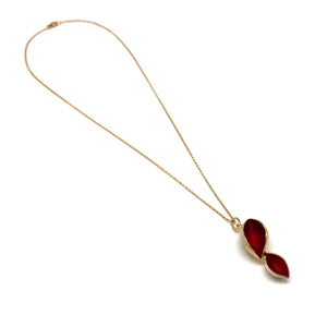 Gold Vermeil Double Leaf Necklace-Necklaces-Sabine Müller-Pistachios