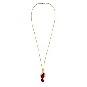Gold Vermeil Double Leaf Necklace-Necklaces-Sabine Müller-Pistachios