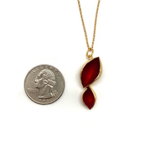 Gold Vermeil Double Leaf Necklace-Necklaces-Sabine Müller-Pistachios