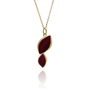 Gold Vermeil Double Leaf Necklace-Necklaces-Sabine Müller-Pistachios